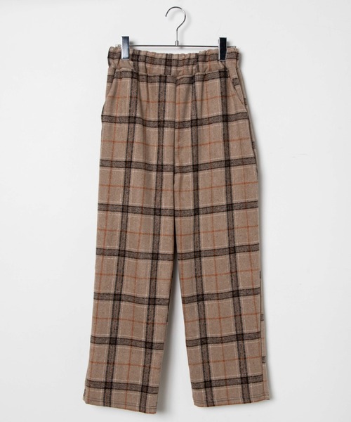 DING(ディング)の「DING/チェックイージーパンツ(スラックス・レディース・ベージュ/ブルー/オフホワイト・FREE)」の8枚目の写真