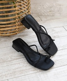 sango | コードクロスストラップクリアヒールトングサンダル(サンダル)