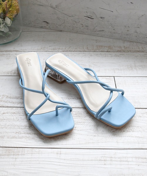 sango（sango）の「コードクロスストラップクリアヒールトングサンダル（サンダル・レディース・ホワイト/ブラック/ベージュ/ブラウン/ブルー/グレイッシュベージュ・LL/3L/SS/S/M/L）」の14枚目の写真