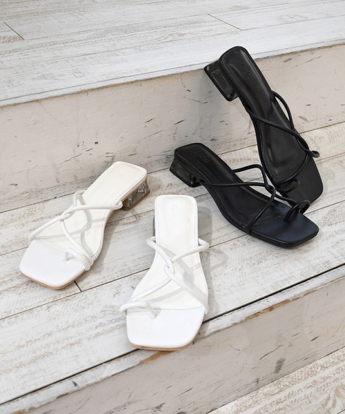 sango（sango）の「コードクロスストラップクリアヒールトングサンダル（サンダル・レディース・ホワイト/ブラック/ベージュ/ブラウン/ブルー/グレイッシュベージュ・LL/3L/SS/S/M/L）」の16枚目の写真