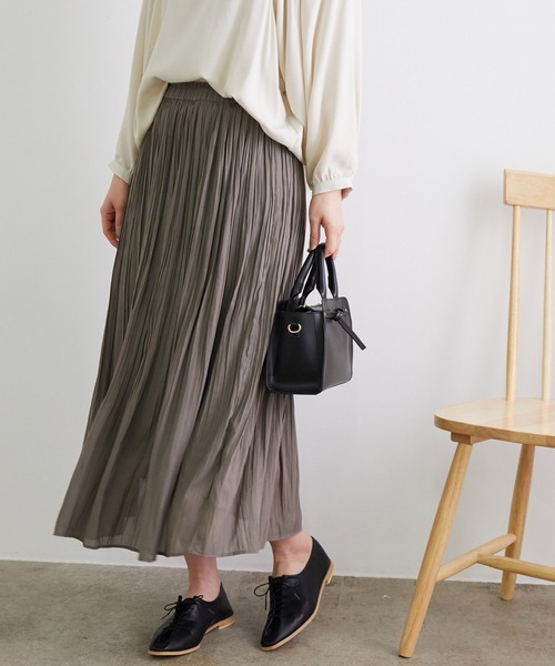 ROPE' PICNIC(ロペピクニック)の「シアーナチュラル楊柳スカート(スカート・レディース・ベージュ/ダークブラウン/イエロー/ライトグレー/グリーン系その他/ブルー/ピンク系その他2・38)」の3枚目の写真