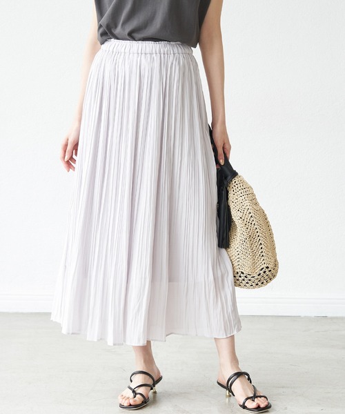 ROPE' PICNIC(ロペピクニック)の「シアーナチュラル楊柳スカート(スカート・レディース・ベージュ/ダークブラウン/イエロー/ライトグレー/グリーン系その他/ブルー/ピンク系その他2・38)」の2枚目の写真