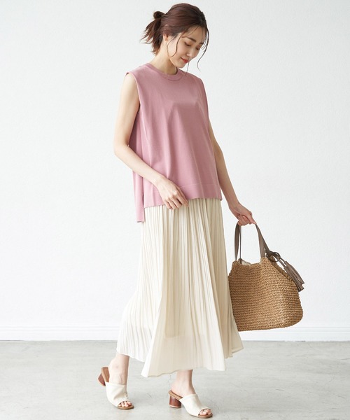 ROPE' PICNIC(ロペピクニック)の「シアーナチュラル楊柳スカート(スカート・レディース・ベージュ/ダークブラウン/イエロー/ライトグレー/グリーン系その他/ブルー/ピンク系その他2・38)」の20枚目の写真