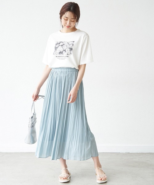 ROPE' PICNIC(ロペピクニック)の「シアーナチュラル楊柳スカート(スカート・レディース・ベージュ/ダークブラウン/イエロー/ライトグレー/グリーン系その他/ブルー/ピンク系その他2・38)」の22枚目の写真