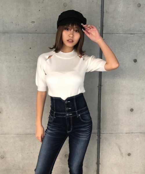 ENVYM（アンビー）の「スラッシュスリーブＫＮＩＴ ＰＯ（ニット/セーター・レディース・ホワイト/ライトグレー/ベージュ・FREE）」の11枚目の写真