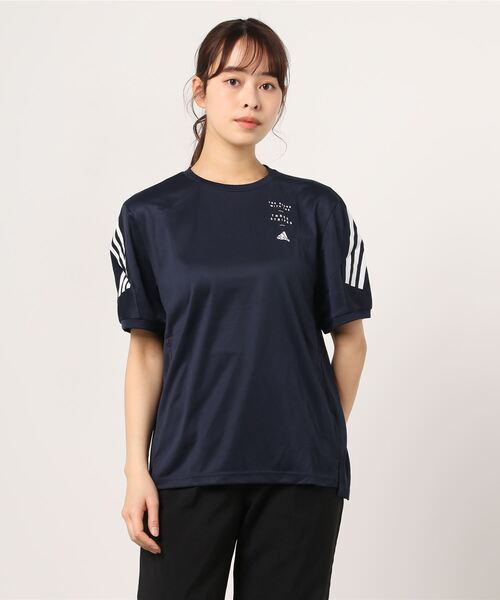 adidas(アディダス)の「アディダス adidas WMHE3STTEE(Tシャツ/カットソー・レディース・ホワイト/ブラック/ネイビー・S/M/L/XL)」の3枚目の写真