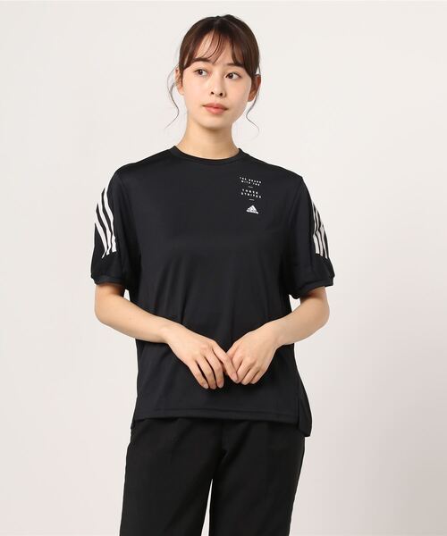 adidas(アディダス)の「アディダス adidas WMHE3STTEE(Tシャツ/カットソー・レディース・ホワイト/ブラック/ネイビー・S/M/L/XL)」の2枚目の写真