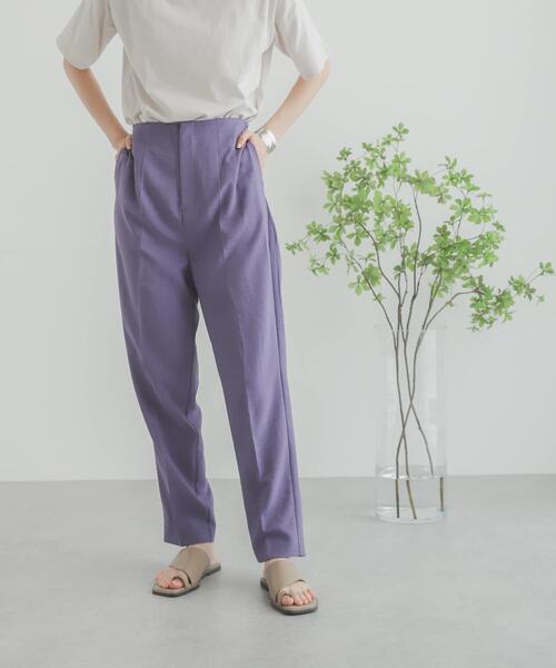 SENSE OF PLACE by URBAN RESEARCH（センスオブプレイスバイアーバンリサーチ）の「リネンライクテーパードパンツ（その他パンツ・レディース・ライトベージュ/ブラック/ベージュ/グリーン/パープル・SMALL/MEDIUM/LARGE/TALL）」の5枚目の写真