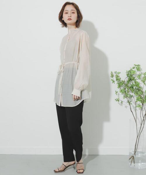 SENSE OF PLACE by URBAN RESEARCH（センスオブプレイスバイアーバンリサーチ）の「リネンライクテーパードパンツ（その他パンツ・レディース・ライトベージュ/ブラック/ベージュ/グリーン/パープル・SMALL/MEDIUM/LARGE/TALL）」の9枚目の写真