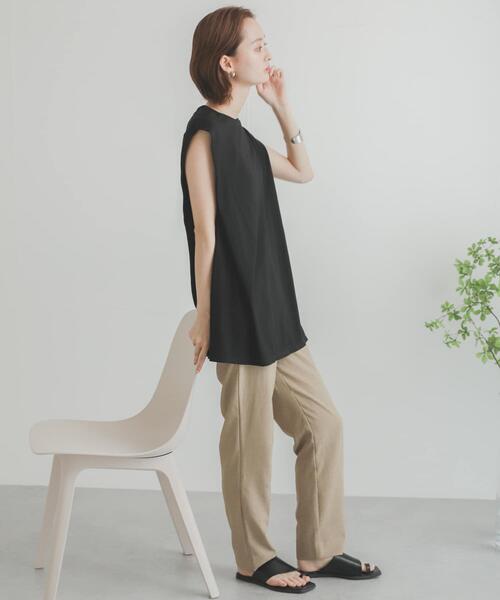 SENSE OF PLACE by URBAN RESEARCH（センスオブプレイスバイアーバンリサーチ）の「リネンライクテーパードパンツ（その他パンツ・レディース・ライトベージュ/ブラック/ベージュ/グリーン/パープル・SMALL/MEDIUM/LARGE/TALL）」の11枚目の写真