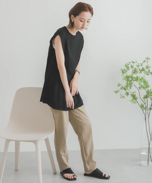 SENSE OF PLACE by URBAN RESEARCH（センスオブプレイスバイアーバンリサーチ）の「リネンライクテーパードパンツ（その他パンツ・レディース・ライトベージュ/ブラック/ベージュ/グリーン/パープル・SMALL/MEDIUM/LARGE/TALL）」の12枚目の写真