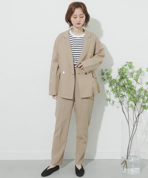 SENSE OF PLACE by URBAN RESEARCH（センスオブプレイスバイアーバンリサーチ）の「リネンライクテーパードパンツ（その他パンツ・レディース・ライトベージュ/ブラック/ベージュ/グリーン/パープル・SMALL/MEDIUM/LARGE/TALL）」の20枚目の写真