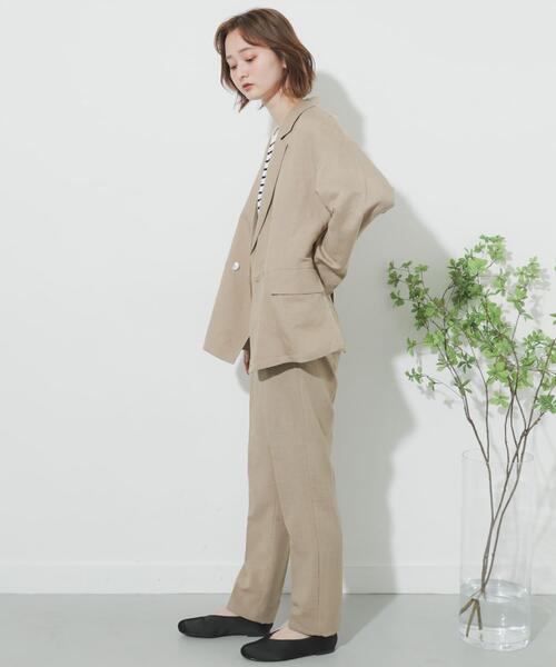 SENSE OF PLACE by URBAN RESEARCH（センスオブプレイスバイアーバンリサーチ）の「リネンライクテーパードパンツ（その他パンツ・レディース・ライトベージュ/ブラック/ベージュ/グリーン/パープル・SMALL/MEDIUM/LARGE/TALL）」の21枚目の写真