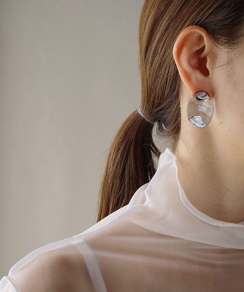 Lemme.（レム）の「【Lemme./レム】Wharf Pierce / ピアス（ピアス（両耳用）・レディース・クリアブラック/クリア・FREE）」の6枚目の写真