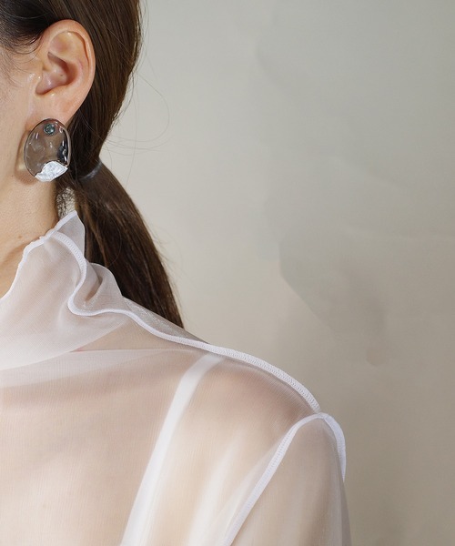 Lemme.（レム）の「【Lemme./レム】Wharf Pierce / ピアス（ピアス（両耳用）・レディース・クリアブラック/クリア・FREE）」の5枚目の写真