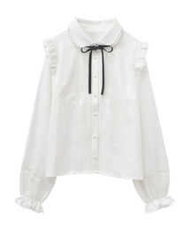 肩フリルブラウス