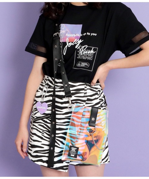 ANAP GiRL(アナップガール)の「3パターンチェーン付ショルダーバッグ(ショルダーバッグ・キッズ・ブラック/その他/ホワイト×ブラック・FREE)」の8枚目の写真