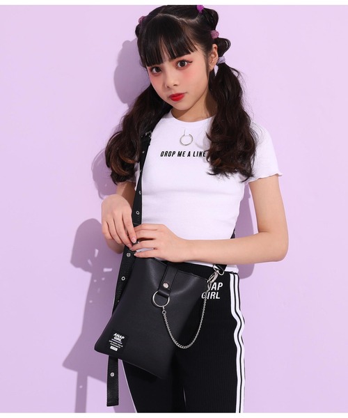 ANAP GiRL(アナップガール)の「3パターンチェーン付ショルダーバッグ(ショルダーバッグ・キッズ・ブラック/その他/ホワイト×ブラック・FREE)」の14枚目の写真