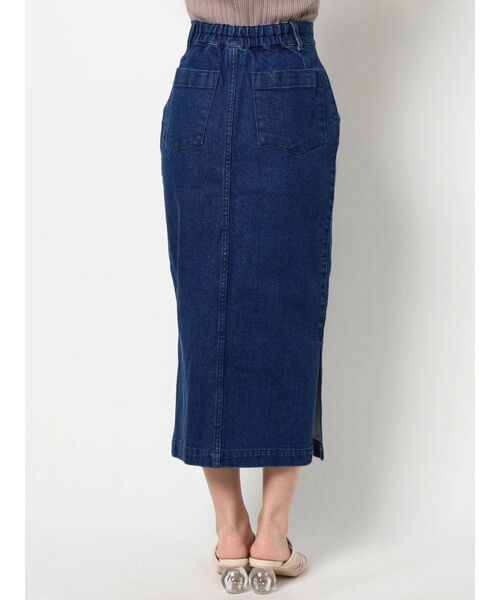 dazzlin（ダズリン）の「ダブルスリットデニムストレートスカート（スカート・レディース・ベージュ/オフホワイト/インディゴブルー・SMALL/MEDIUM）」の15枚目の写真