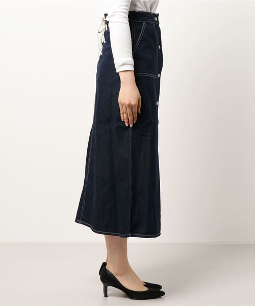 INNOCENT BLUE（イノセントブルー）の「【innocent blue/イノセントブルー】バックレースアップスカート（セミフレアロングスカート）（スカート・レディース・カーキ/ワンウォッシュ/ブラック/ブルー/サンドベージュ/アイボリー・MEDIUM）」の8枚目の写真