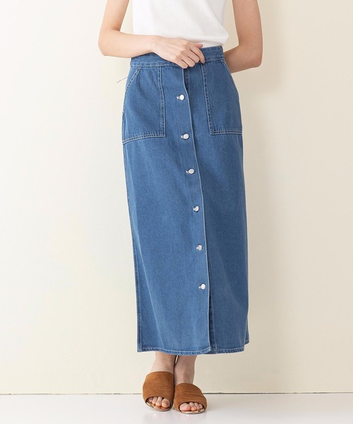 INNOCENT BLUE（イノセントブルー）の「【innocent blue/イノセントブルー】バックレースアップスカート（セミフレアロングスカート）（スカート・レディース・カーキ/ワンウォッシュ/ブラック/ブルー/サンドベージュ/アイボリー・MEDIUM）」の5枚目の写真