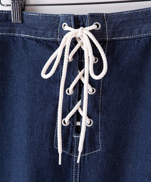 INNOCENT BLUE（イノセントブルー）の「【innocent blue/イノセントブルー】バックレースアップスカート（セミフレアロングスカート）（スカート・レディース・カーキ/ワンウォッシュ/ブラック/ブルー/サンドベージュ/アイボリー・MEDIUM）」の14枚目の写真