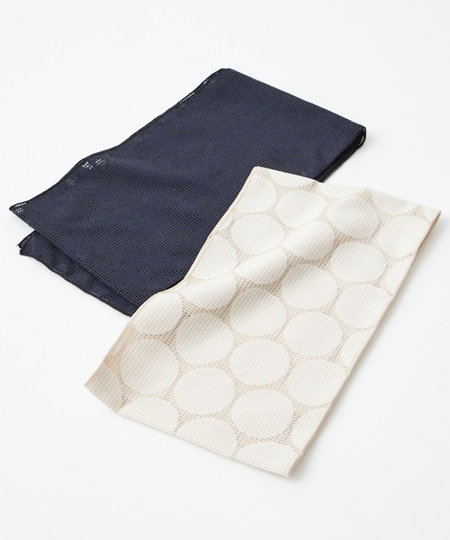 ふりふ（フリフ）の「シャードチェック半襟（和装小物・レディース・ダークネイビー/ベージュ・FREE）」の5枚目の写真