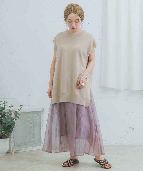 ITEMS URBANRESEARCH（アイテムズ アーバンリサーチ）の「シアーシャイニーフレアスカート（スカート・レディース・ホワイト/パープル/カーキ/グリーン・FREE）」の18枚目の写真