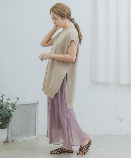 ITEMS URBANRESEARCH（アイテムズ アーバンリサーチ）の「シアーシャイニーフレアスカート（スカート・レディース・ホワイト/パープル/カーキ/グリーン・FREE）」の16枚目の写真