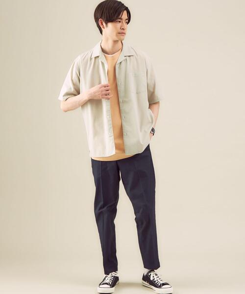 green label relaxing（グリーンレーベルリラクシング）の「OLT＜ 機能 / ストレッチ・洗濯機洗い可 ＞ TW ウォッシャブルトロ オープンカラー シャツ ＃（シャツ/ブラウス・メンズ・モカ/ブラック/ナチュラル/ケリー/ネイビー/パープル/ダークブラウン・LARGE/MEDIUM/SMALL/X-SMALL/X-LARGE）」の11枚目の写真