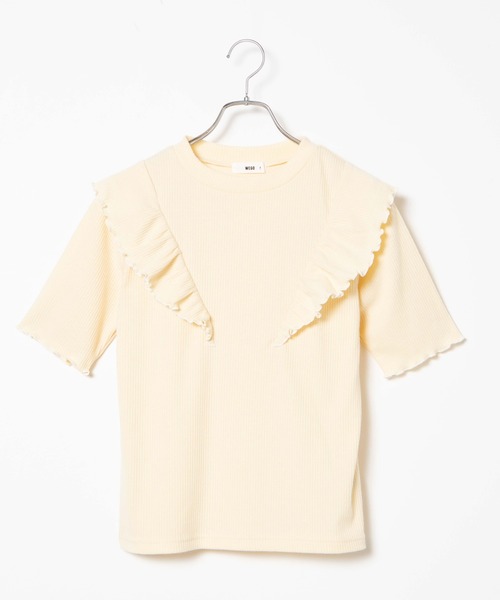 WEGO（ウィゴー）の「WEGO/配色メロウフリルT（Tシャツ/カットソー・レディース・ブラック/サックスブルー/アイボリー/ライトイエロー・FREE）」の21枚目の写真