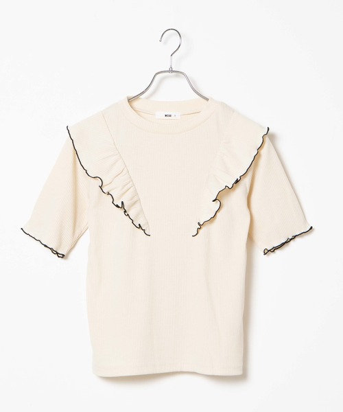 WEGO（ウィゴー）の「WEGO/配色メロウフリルT（Tシャツ/カットソー・レディース・ブラック/サックスブルー/アイボリー/ライトイエロー・FREE）」の19枚目の写真