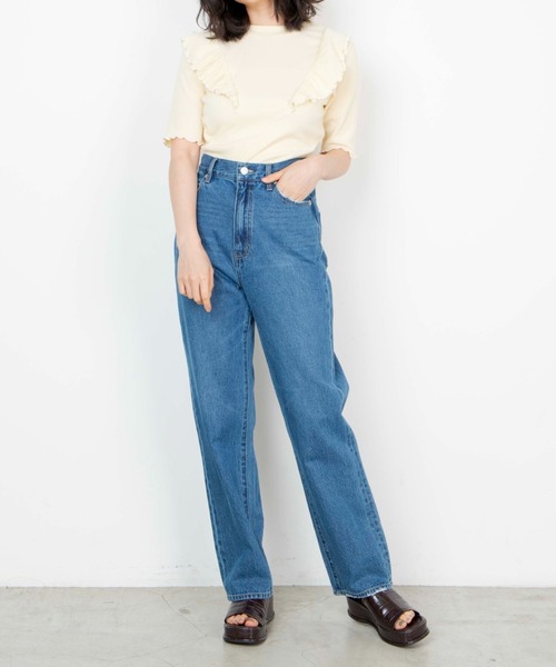 WEGO（ウィゴー）の「WEGO/配色メロウフリルT（Tシャツ/カットソー・レディース・ブラック/サックスブルー/アイボリー/ライトイエロー・FREE）」の10枚目の写真