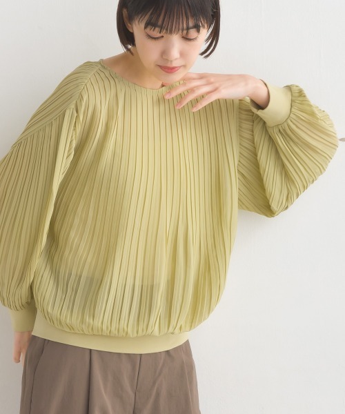 OMNES Supremo(オムネス スプレモ)の「シフォンプリーツプルオーバー ブラウス(シャツ/ブラウス・レディース・ブラック/ベージュ/イエロー・FREE)」の1枚目の写真