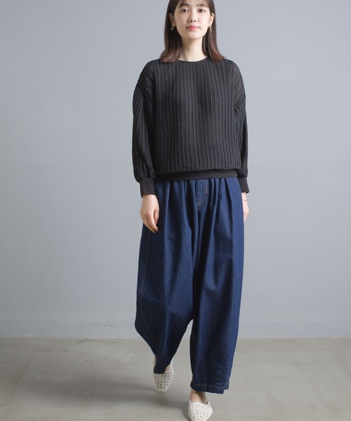 OMNES Supremo(オムネス スプレモ)の「シフォンプリーツプルオーバー ブラウス(シャツ/ブラウス・レディース・ブラック/ベージュ/イエロー・FREE)」の7枚目の写真