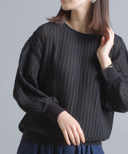 OMNES Supremo(オムネス スプレモ)の「シフォンプリーツプルオーバー ブラウス(シャツ/ブラウス・レディース・ブラック/ベージュ/イエロー・FREE)」の13枚目の写真