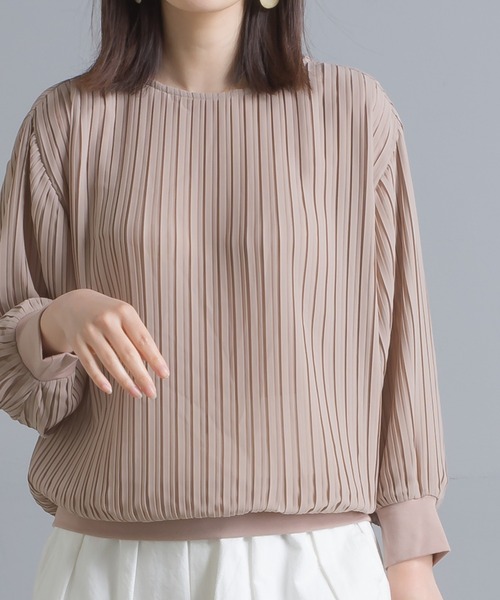 OMNES Supremo(オムネス スプレモ)の「シフォンプリーツプルオーバー ブラウス(シャツ/ブラウス・レディース・ブラック/ベージュ/イエロー・FREE)」の5枚目の写真