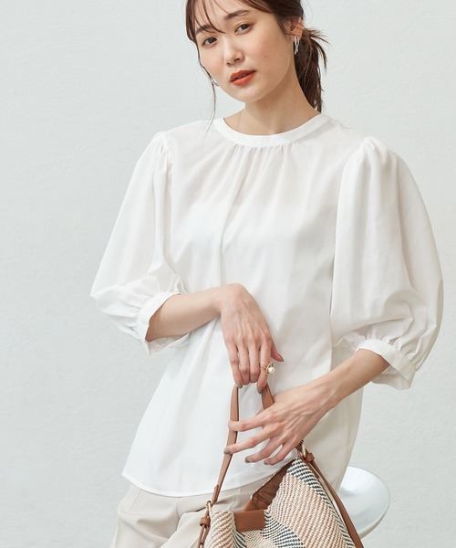 ROPE' PICNIC（ロペピクニック）の「【2WAY】袖ボリュームレースアップブラウス（シャツ/ブラウス・レディース・ホワイト/カーキ/ピンク/キャメル/ダークラベンダー・38）」の2枚目の写真
