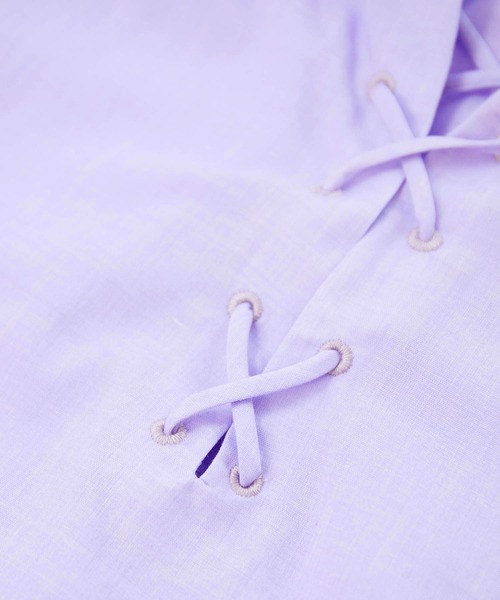 ROPE' PICNIC（ロペピクニック）の「【2WAY】袖ボリュームレースアップブラウス（シャツ/ブラウス・レディース・ホワイト/カーキ/ピンク/キャメル/ダークラベンダー・38）」の15枚目の写真