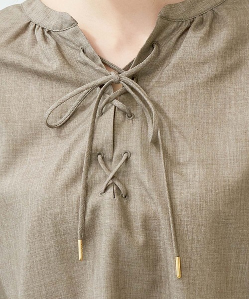 ROPE' PICNIC（ロペピクニック）の「【2WAY】袖ボリュームレースアップブラウス（シャツ/ブラウス・レディース・ホワイト/カーキ/ピンク/キャメル/ダークラベンダー・38）」の22枚目の写真