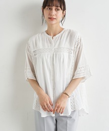 earth music&ecology | ピンタックレースチュニック　＊(シャツ/ブラウス)