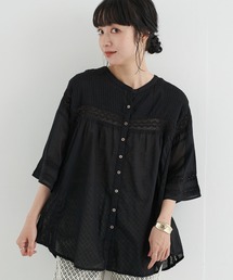 earth music&ecology | ピンタックレースチュニック　＊(シャツ/ブラウス)