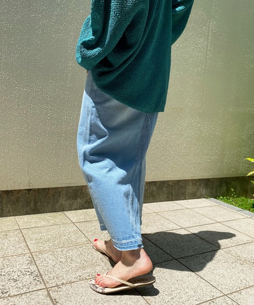 DouDou(ドゥドゥ)の「リメイクデニムスカート(デニムスカート・レディース・スカイブルー/ベージュ・38/36)」の10枚目の写真