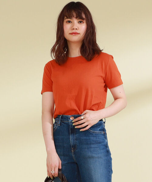 Ray BEAMS(レイビームス)の「Ray BEAMS High Basic / ハーフスリーブ Tシャツ(Tシャツ/カットソー・レディース・ホワイト/ブラック/イエロー/オレンジ・ONE SIZE)」の1枚目の写真