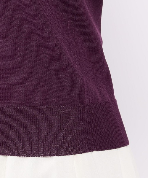 MEW'S REFINED CLOTHES（ミューズリファインドクローズ）の「接触冷感ポートネックフレンチニット（ニット/セーター・レディース・ホワイト/ブラック/モカ/パープル・MEDIUM）」の9枚目の写真