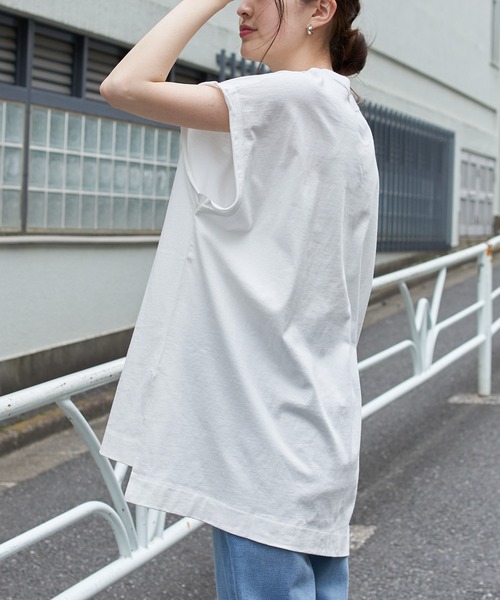 CIAOPANIC TYPY（チャオパニックティピー）の「テキサスコットンカレッジプリントノースリTee（Tシャツ/カットソー・レディース・ホワイト/グリーン/グレー系その他/チャコールグレー・ONE SIZE）」の7枚目の写真