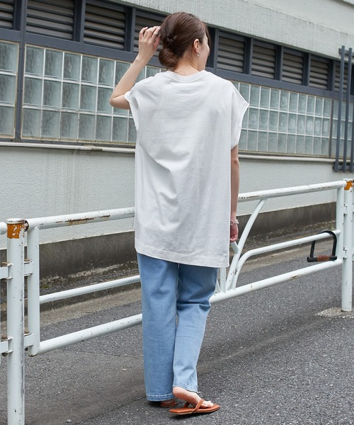 CIAOPANIC TYPY（チャオパニックティピー）の「テキサスコットンカレッジプリントノースリTee（Tシャツ/カットソー・レディース・ホワイト/グリーン/グレー系その他/チャコールグレー・ONE SIZE）」の10枚目の写真