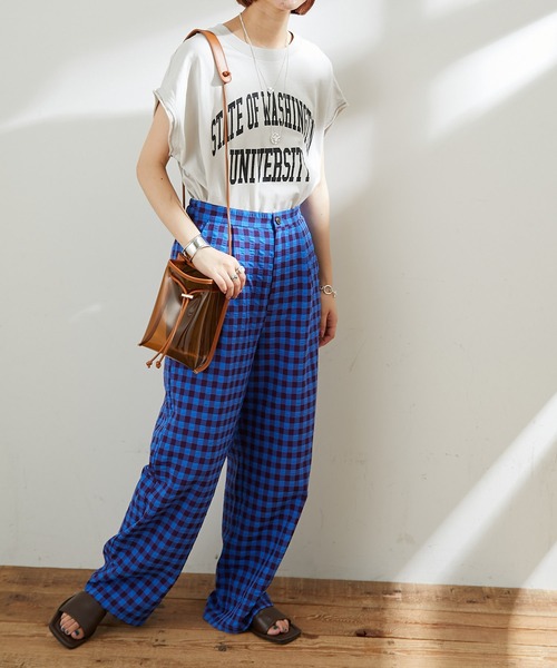 CIAOPANIC TYPY（チャオパニックティピー）の「テキサスコットンカレッジプリントノースリTee（Tシャツ/カットソー・レディース・ホワイト/グリーン/グレー系その他/チャコールグレー・ONE SIZE）」の22枚目の写真