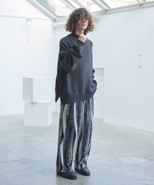 CASPER JOHN（キャスパージョン）の「Moss Stitch Bottle Neck Knit/モスステッチボトルネックニット（ニット/セーター・メンズ・ホワイト/チャコールグレー/ベージュ・SMALL/MEDIUM/LARGE）」の11枚目の写真