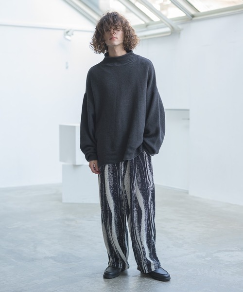 CASPER JOHN（キャスパージョン）の「Moss Stitch Bottle Neck Knit/モスステッチボトルネックニット（ニット/セーター・メンズ・ホワイト/チャコールグレー/ベージュ・SMALL/MEDIUM/LARGE）」の10枚目の写真